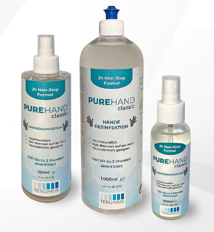 Purehand Classic Hygienische Händedesinfektion ohne Alkohol Shop Desinfektionsmittel